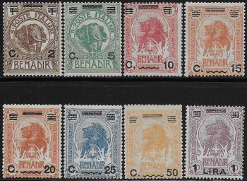 1926 Somalia 8v. sopr. MNH Sassone n. 73/80