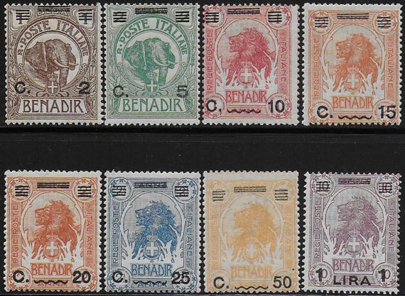 1926 Somalia 8v. sopr. MNH Sassone n. 73/80