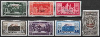 1929 Somalia Montecassino 7v. MNH Sassone n. 123/29
