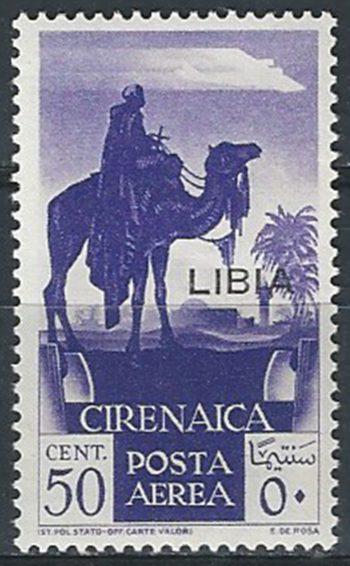 1936 Libia posta aerea 50c. violetto MNH Sassone n. 27