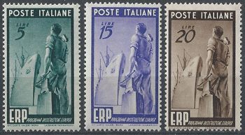 1949 Italia ERP 2v MNH Sass n. 601/03