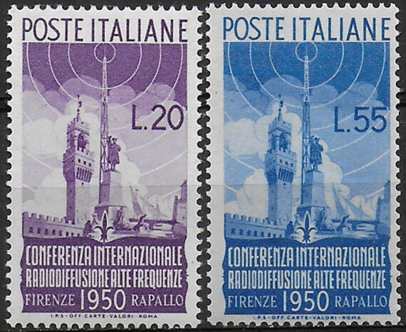 1950 Italia Radiodiffusione 2v. MNH Sassone n. 623/24