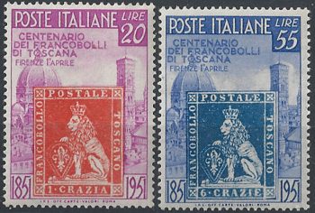 1951 Italia primi f.lli Toscana 2v. MNH Sass. n. 653/54