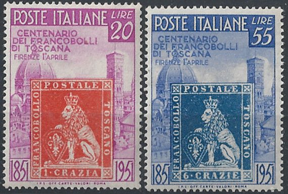 1951 Italia primi f.lli Toscana 2v. MNH Sass. n. 653/54