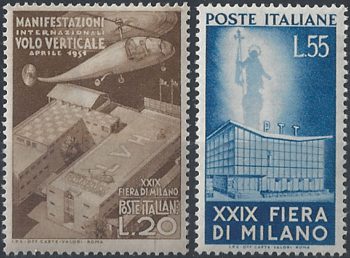 1951 Italia 29° fiera Milano 2v. MNH Sass. n. 657/58