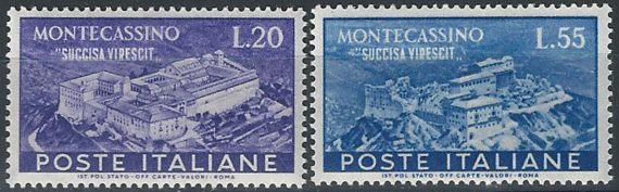1951 Italia Abbazia di Montecassino MNH Sass. n. 664/65