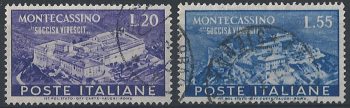 1951 Italia Abbazia di Montecassino US Sass. n. 664/65