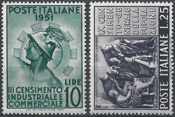 1951 Italia Censimento 2v. MNH Sassone n. 675/76