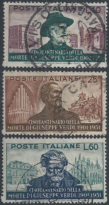 1951 Italia Giuseppe Verdi 3v. US Sass. 677/79