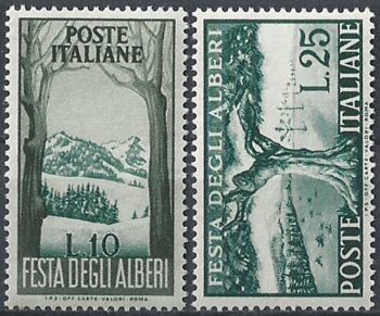1951 Italia festa degli alberi 2v. MNH Sassone 680/81