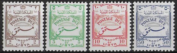 1952 Libia United Kingdom postage due stamps 4v. MNH Sassone n. 1/4