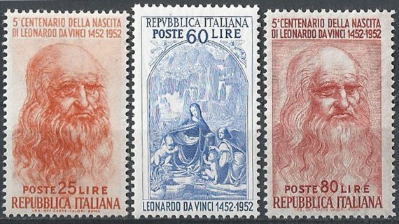 1952 Italia Leonardo da Vinci MNH Sassone n. 686/88