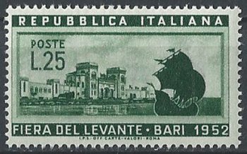 1952 Italia Fiera del Levante MNH Sassone n. 695