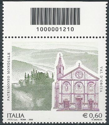 2008 Italia UNESCO codice a barre MNH Unif. 3116cb