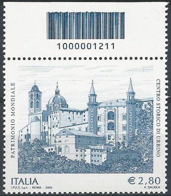 2008 Italia UNESCO codice a barre MNH Unif. 3117cb