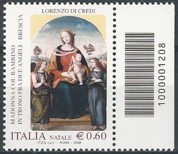 2008 Italia Natale 2008 codice a barre MNH Unif. 3114cb
