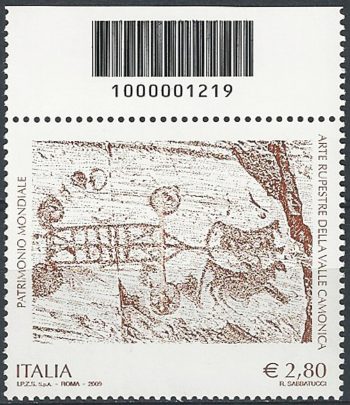 2009 Italia arte rupestre codice a barre MNH Unif. 3126cb
