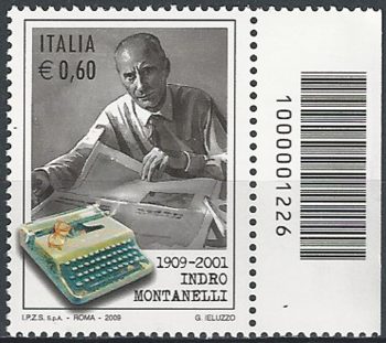 2009 Italia Indro Montanelli codice a barre MNH Unif. 3132cb