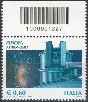 2009 Italia Europa Astronomia 0,60 codice a barre MNH Unif. 3137cb
