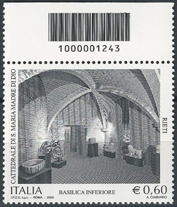 2009 Italia Cattedrale Rieti codice a barre MNH Unif. 3144cb