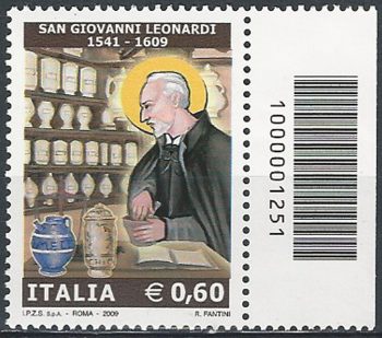 2009 Italia S.Giovanni Leonardi codice a barre MNH Unif. 3149cb