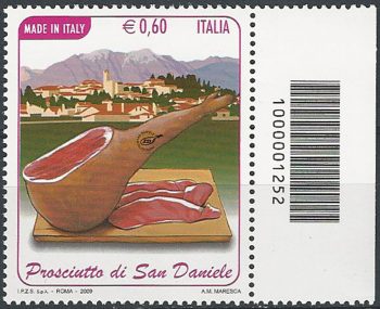 2009 Italia prosciutto S. Daniele codice a barre Cat. Unif. 3151cb