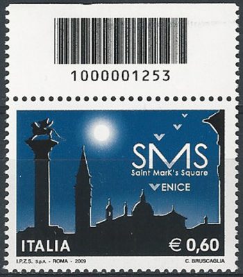 2009 Italia progetto SMS Venice codice a barre MNH Unif. 3152cb