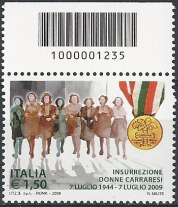 2009 Italia insurrezione Donne codice a barre MNH Unif. 3153cb