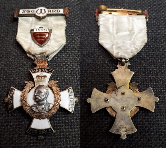 1929 Gran Bretagna medaglia Steward Royal Masonic Institution SPL