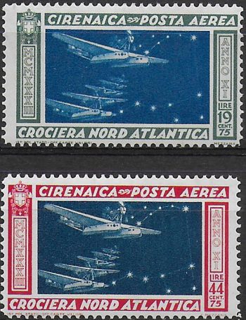 1933 Cirenaica Crociera Balbo airmail MNH Sassone n. 18/19