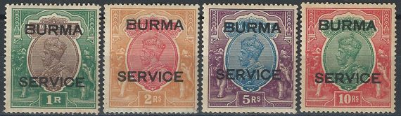 1937 Burma Giorgio VI official stamps 4v. MH SG. n. O11/14