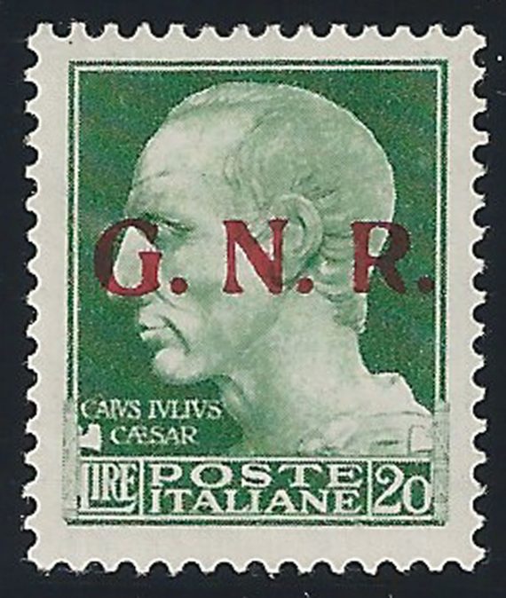 1943 Repubblica Sociale Lire 20 G.N.R. Brescia II MNH Sassone n. 487/II