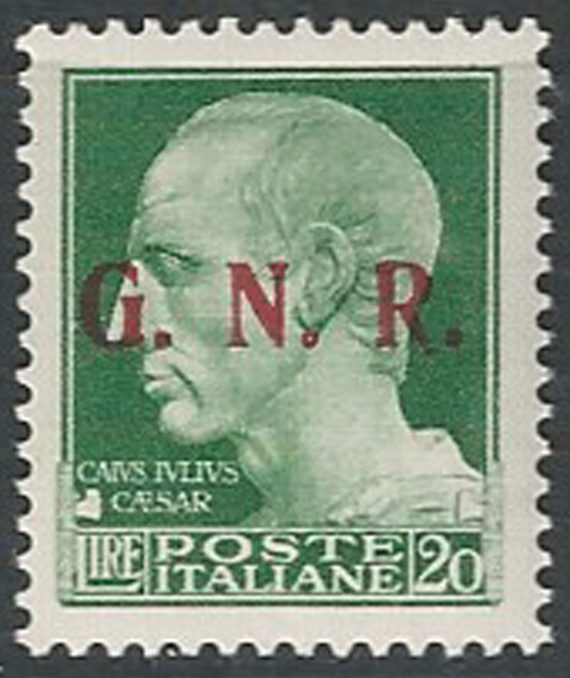 1943 Repubblica Sociale Lire 20 G.N.R. Brescia III MNH Sassone 487/III