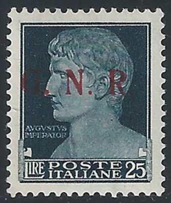 1943 Repubblica Sociale Lire 25 G.N.R. Brescia III MNH Sassone n. 488/III