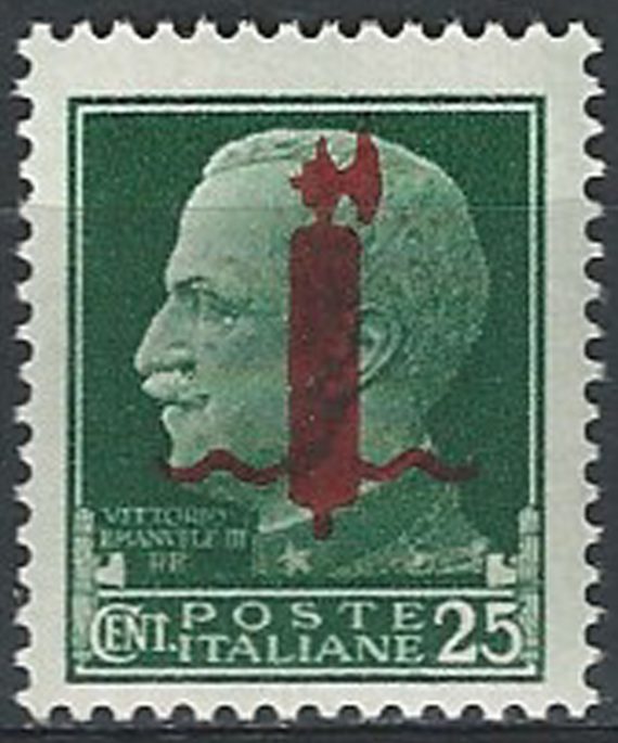 1944 Repubblica Sociale 25c. fascio rosso MNH Sassone n. 490