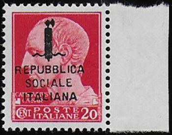 1944 Repubblica Sociale 20c. Giulio Cesare MNH Sassone n. 495/A