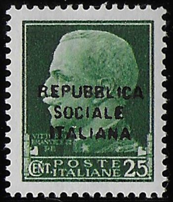 1944 Repubblica Sociale 25c. falso epoca MNH Sassone n. F491