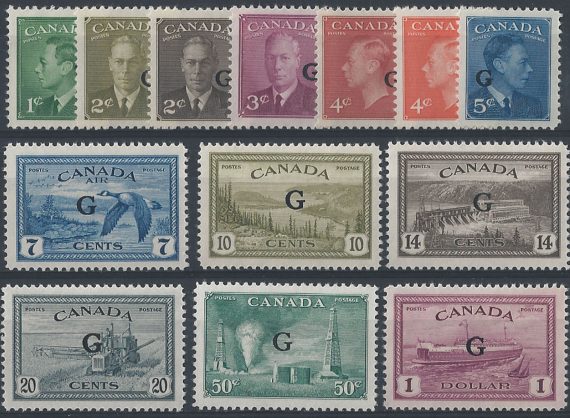 1950 Canada Official Stamps 13v. MNH SG n. O178/90