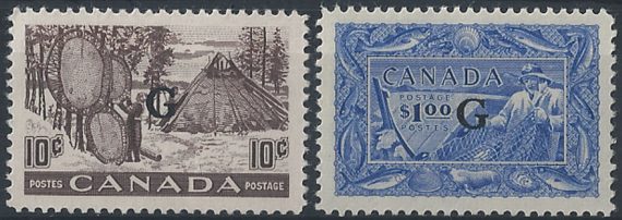 1950 Canada 50c.+1$ overprinted "G" 2v.MNH SG n. O191/92