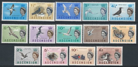 1963 Ascension seabirds 14v. MNH SG n. 70/83