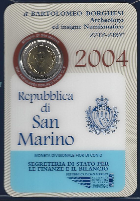2004 San Marino € 2,00 Bartolomeo Borghesi FDC - BU
