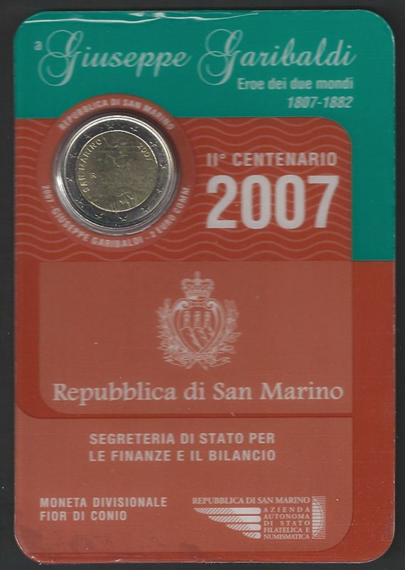 2007 San Marino € 2,00 Garibaldi FDC