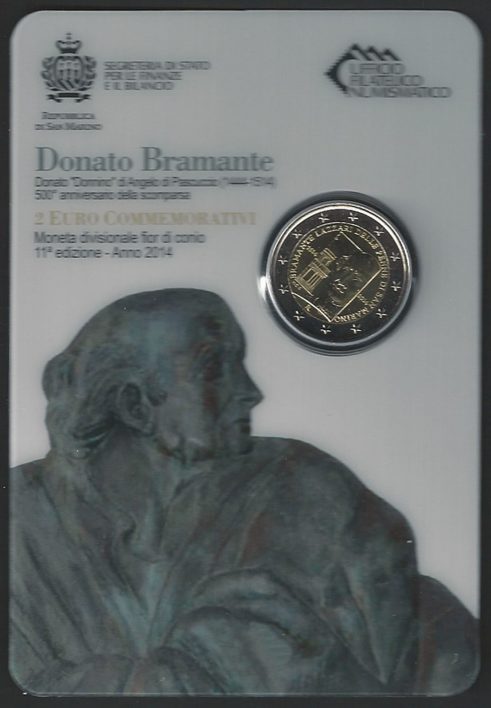 2014 San Marino € 2,00 Bramante FDC