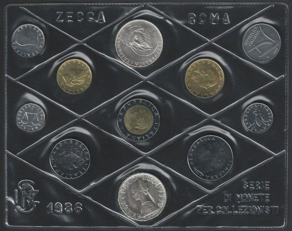 1986 Italia divisionale della Zecca 11 monete FDC