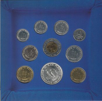 1993 San Marino serie divisionale Zecca 10 monete FDC