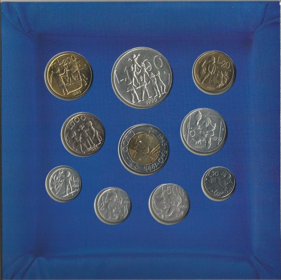1995 San Marino serie divisionale della Zecca 10 monete FDC