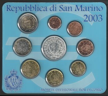 2003 San Marino divisionale 9 monete FDC