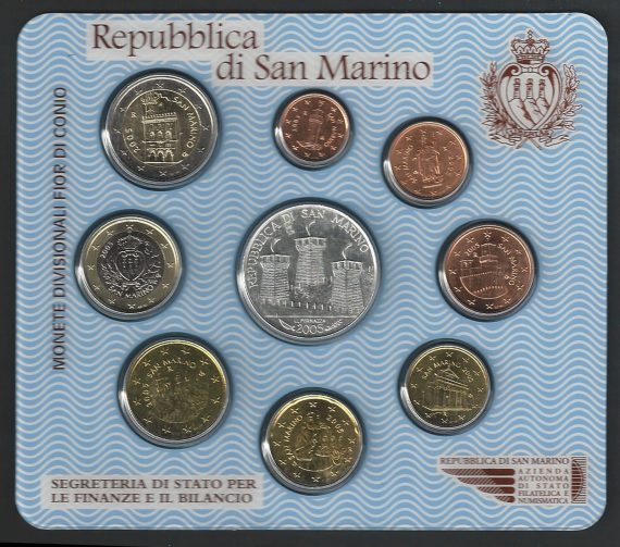 2005 San Marino divisionale 9 monete FDC