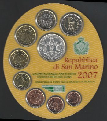 2007 San Marino divisionale 9 monete FDC