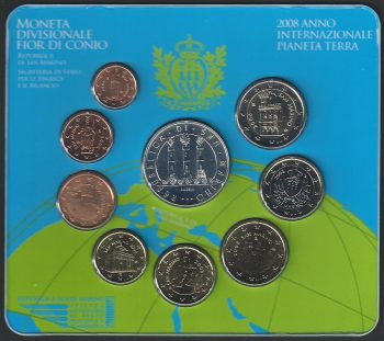 2008 San Marino divisionale 9 monete FDC